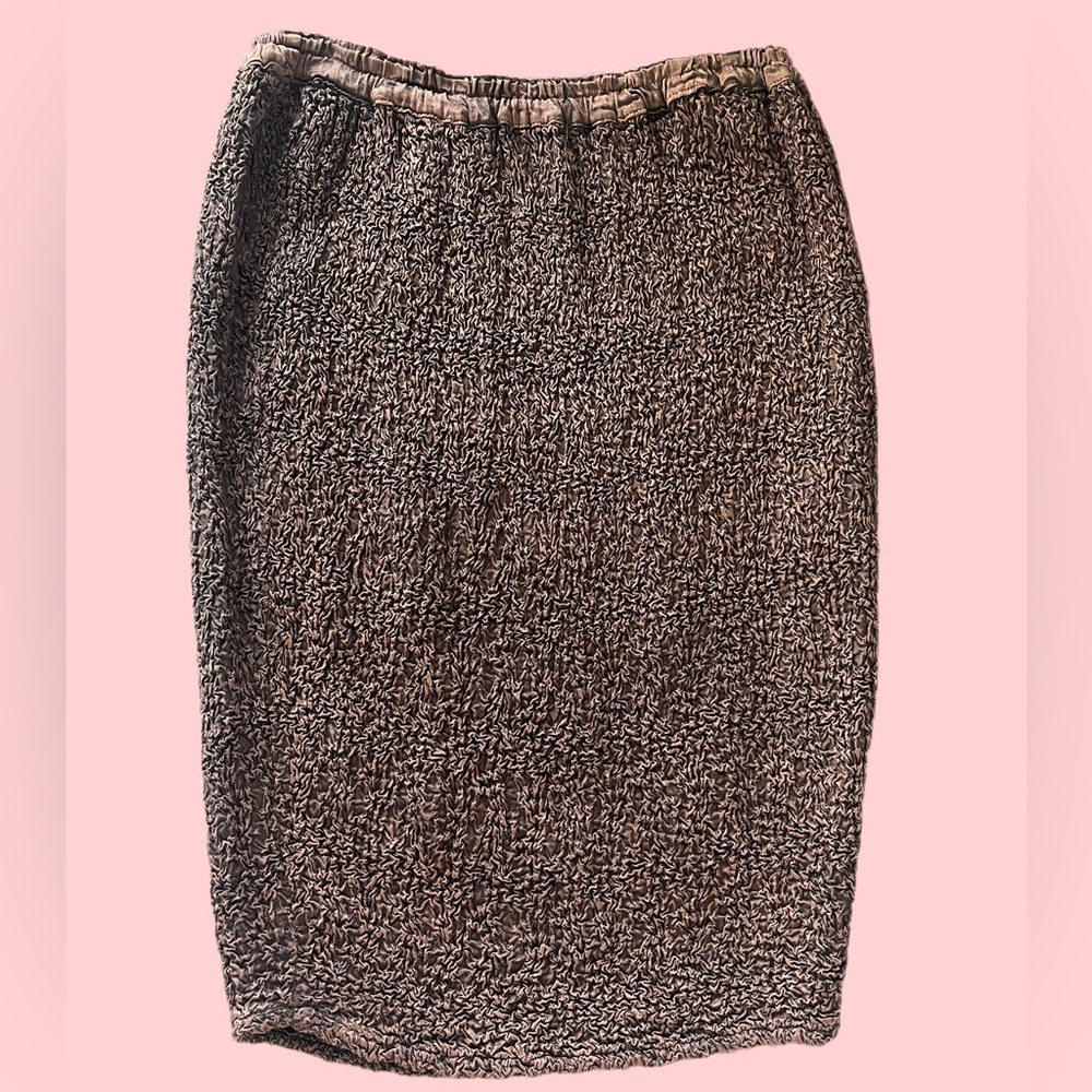 Vintage Made in Italy 🇮🇹 “De Hede” Brown Copper Textured/Quilted Skirt